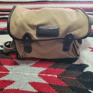 Nikon Beige Canvas Camera Bag with Leather Trim